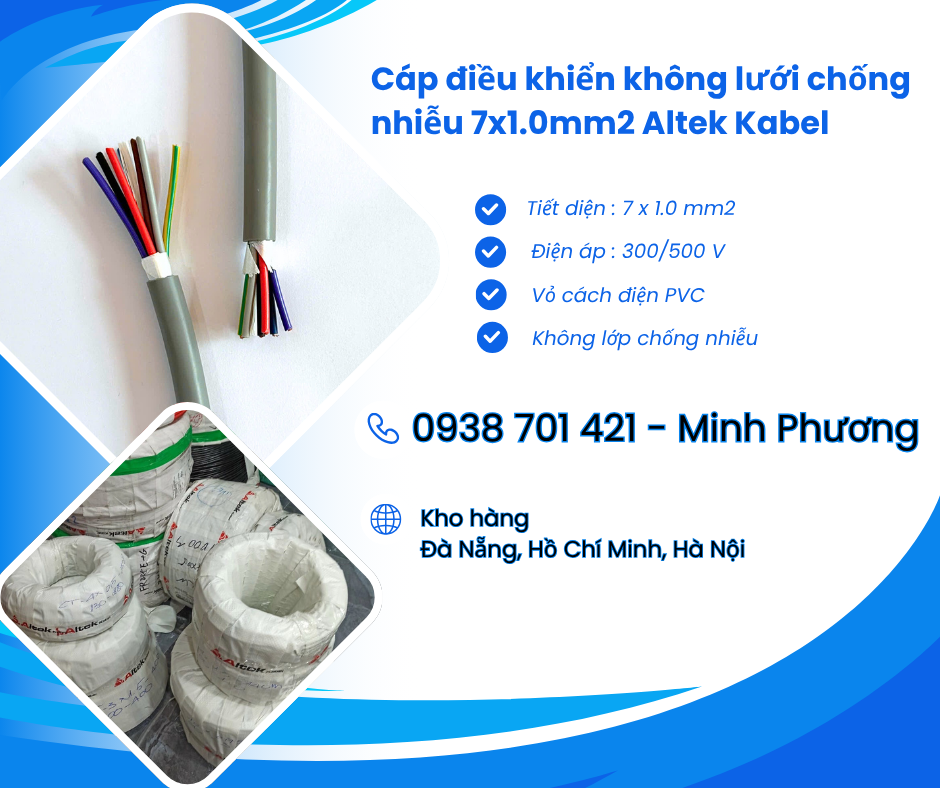Cáp điều khiển không lưới chống nhiễu CT-500 7x1.0mm2 Bình Dương, Bình Phước